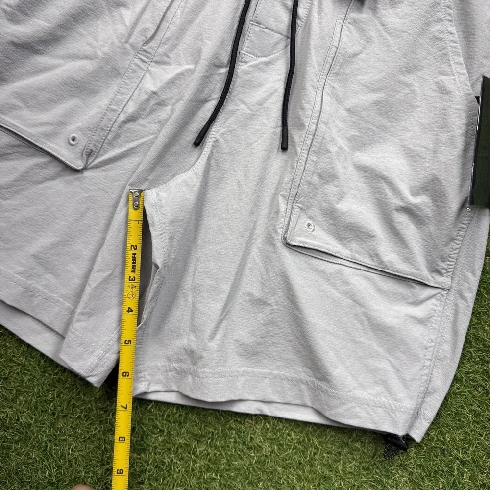 Abercrombie & Fitch Shorts Mens Small Nylon Pull On Drawstring Tech Gray NWT
